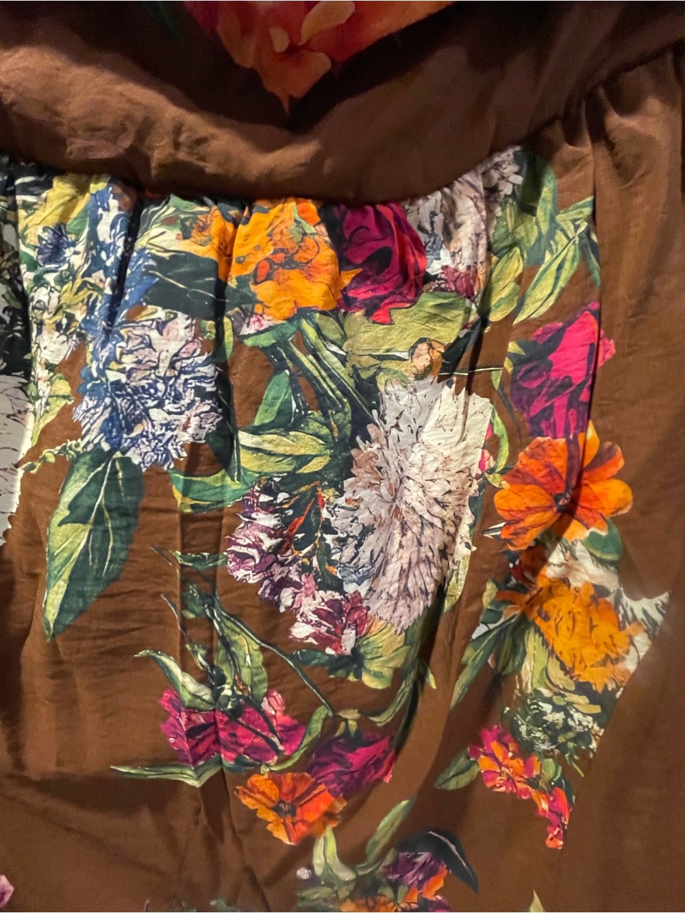 Anthropologie Brown Floral Mini Dress - Picture 5 of 8